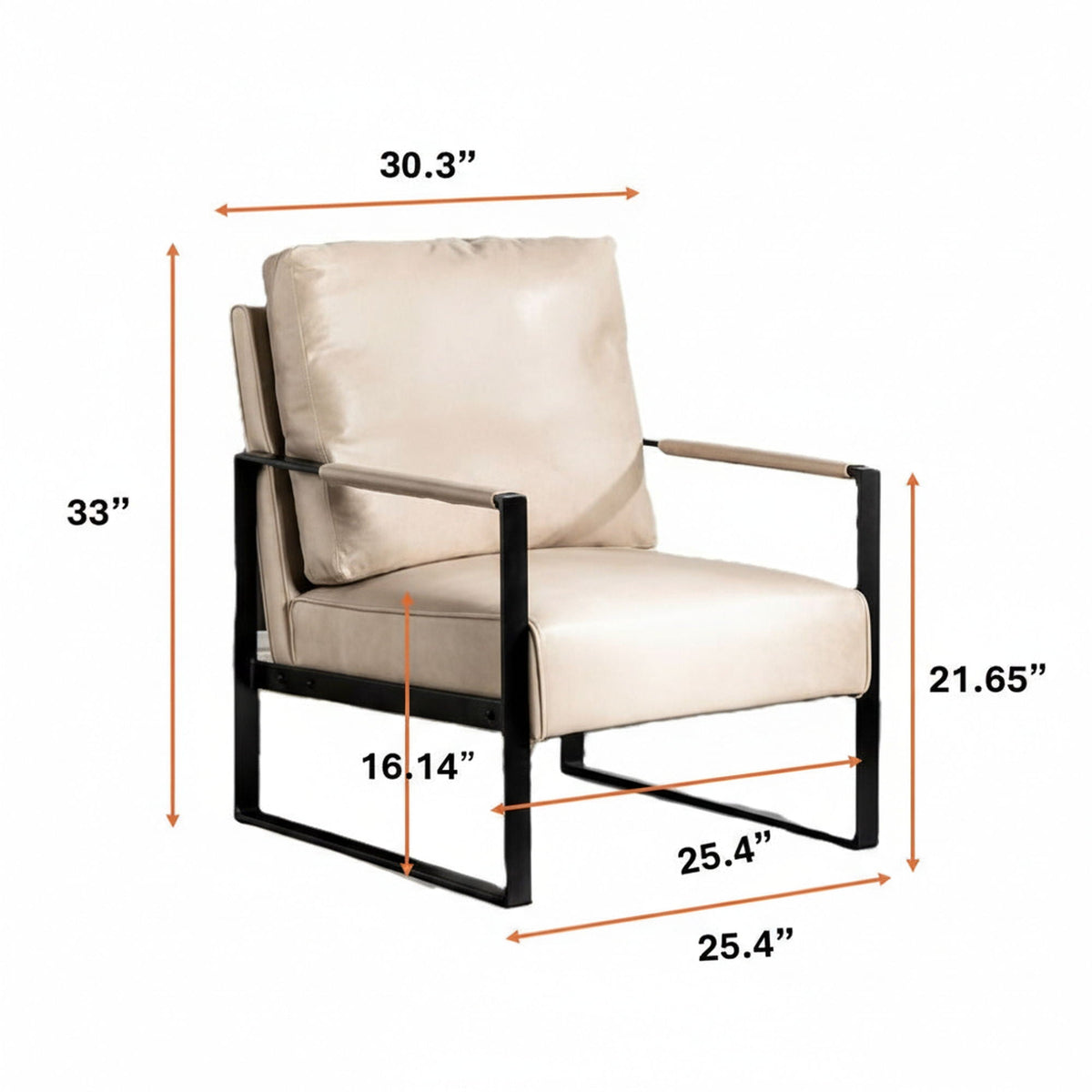 Accent Chair With Durable Square Frame, Armchair Upholstery - Gray US Pride