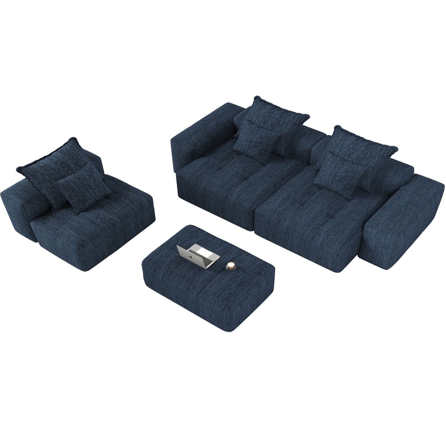 Modern Oversized Diy Combination Modular Sectional Sofa With Pillows Home Essentials