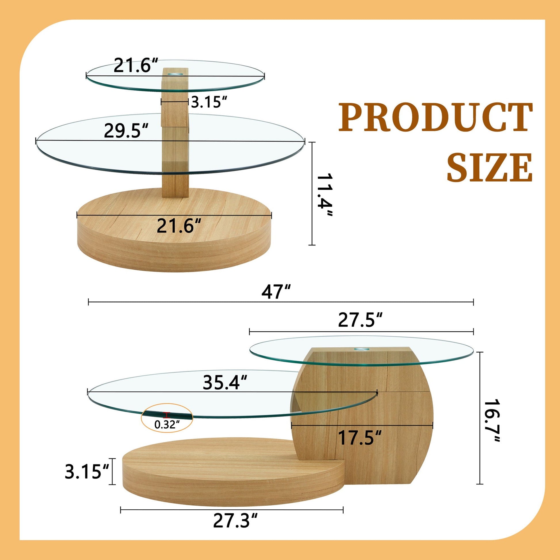 Contemporary Artistic Double Layer Coffee Table Home Essentials