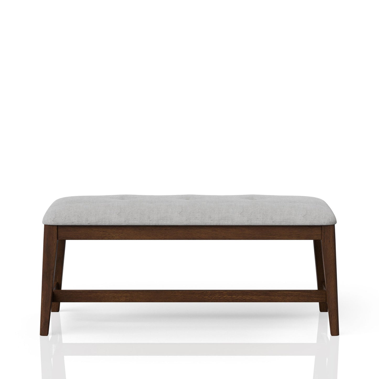 Backless Upholstered Dining Bench Mid Century Seating - Beige Bernards Furniture