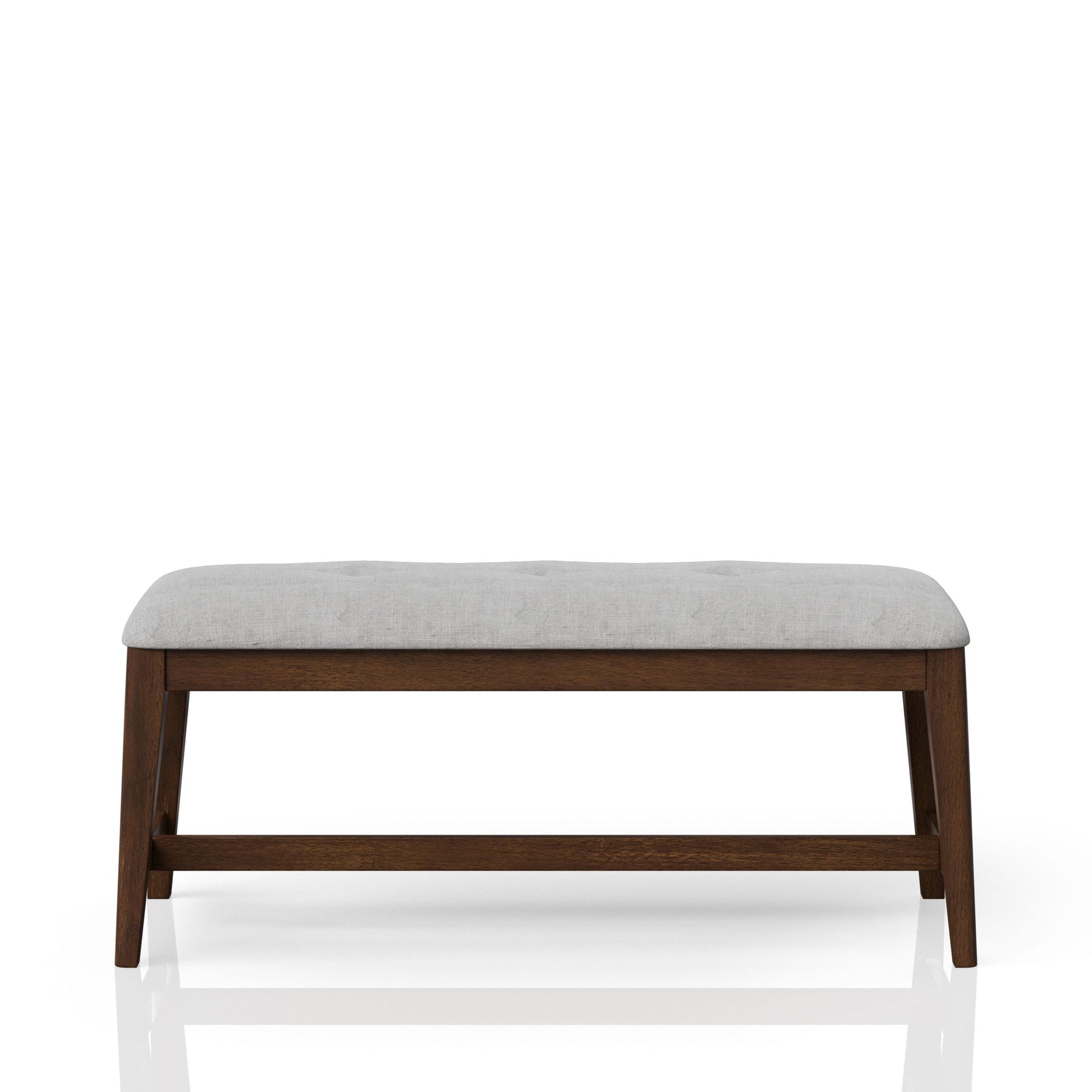 Backless Upholstered Dining Bench Mid Century Seating - Beige Bernards Furniture