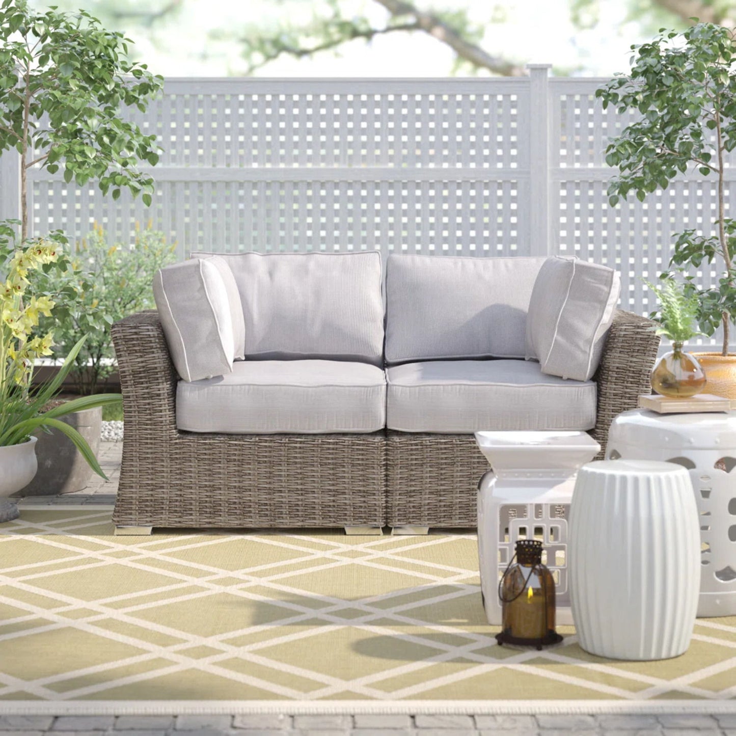 Loveseat With Cushions LSI Patio Furniture