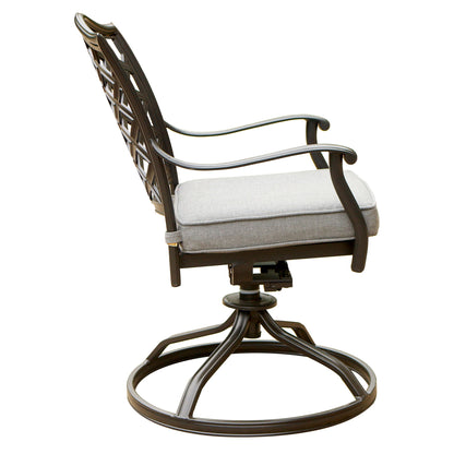 Outdoor Patio Aluminum Swivel Rocker Dining Chair With Cushion (Set of 2) Home Essentials