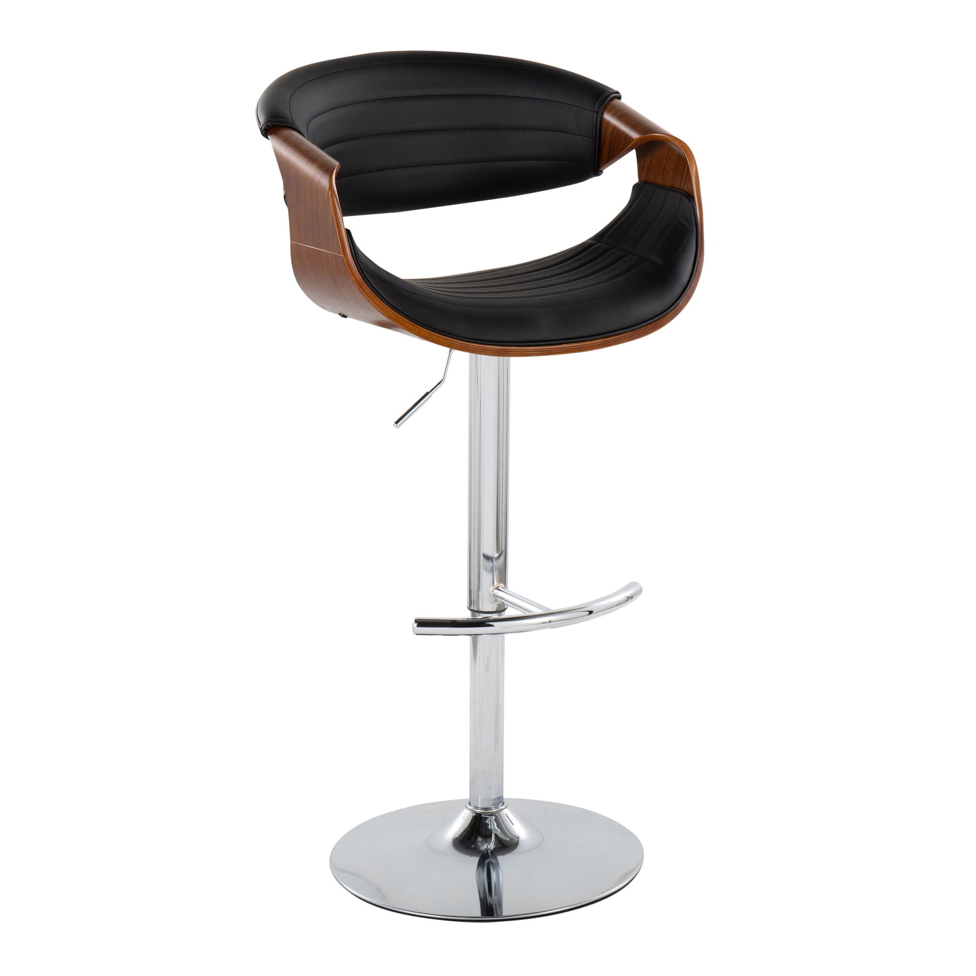 Symphony - Mid Century Modern Adjustable Barstool & Swivel With Rounded T Footrest (Set of 2) Lumi Source