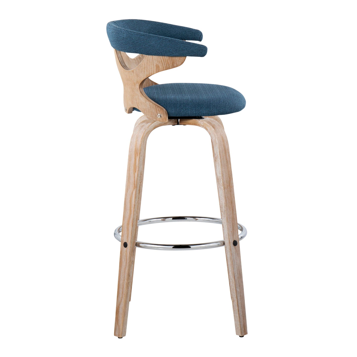 Gardenia - Contemporary Fixed Height Barstool With Swivel With Round Footrest (Set of 2) Lumi Source