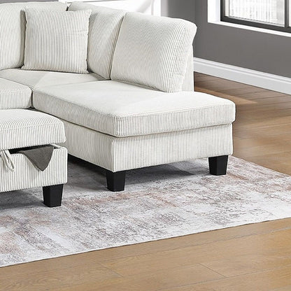 Sectional Sofa With Storage Ottoman And Pillows Home Essentials
