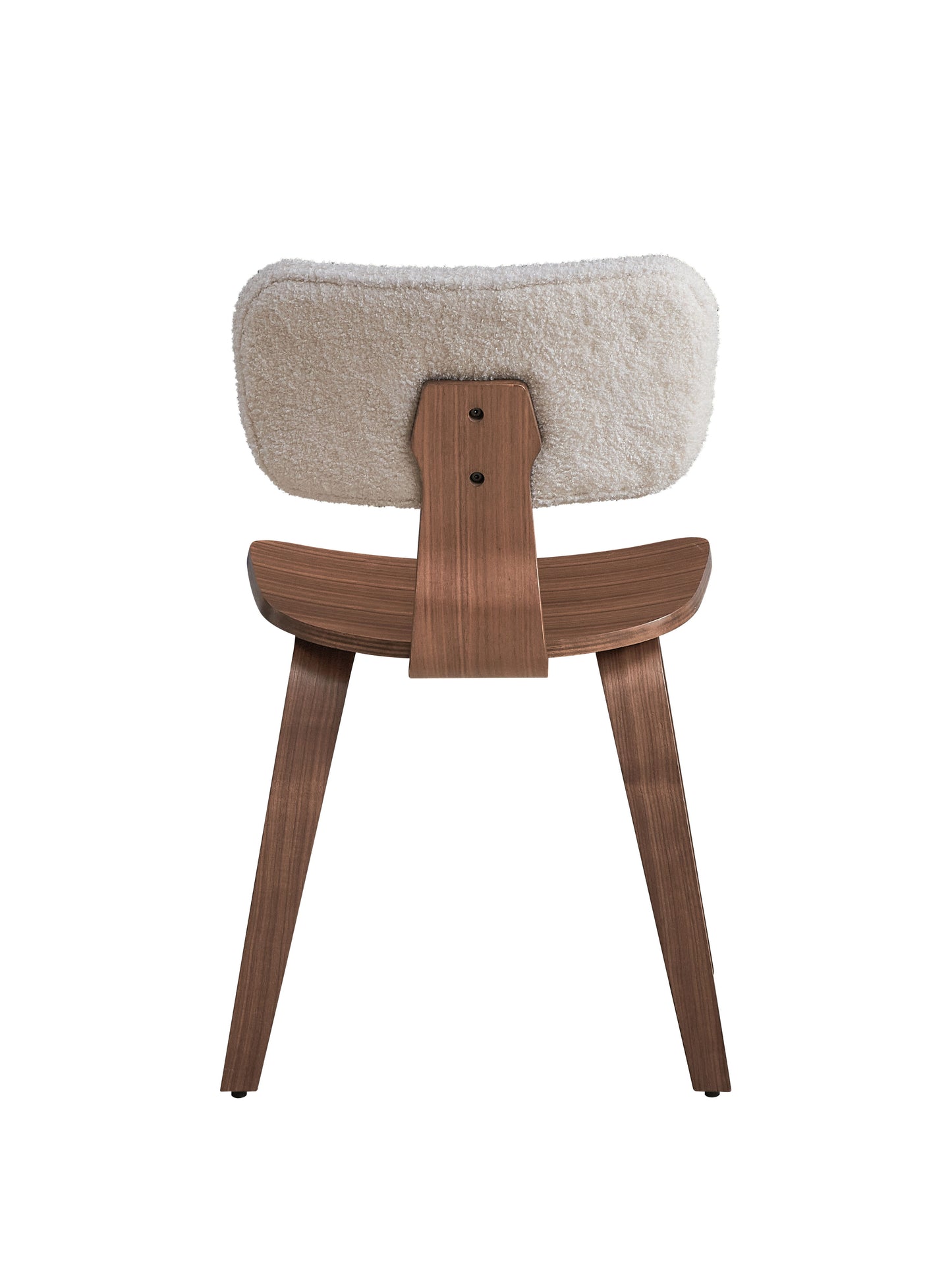 Casson - Boucle 7 Walnut Side Chair (Set of 2) - White / Walnut