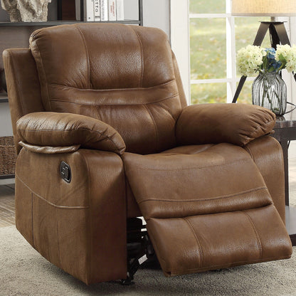 Manual Recliner With Pillow Arms And Headrest - Dark Brown Home Essentials