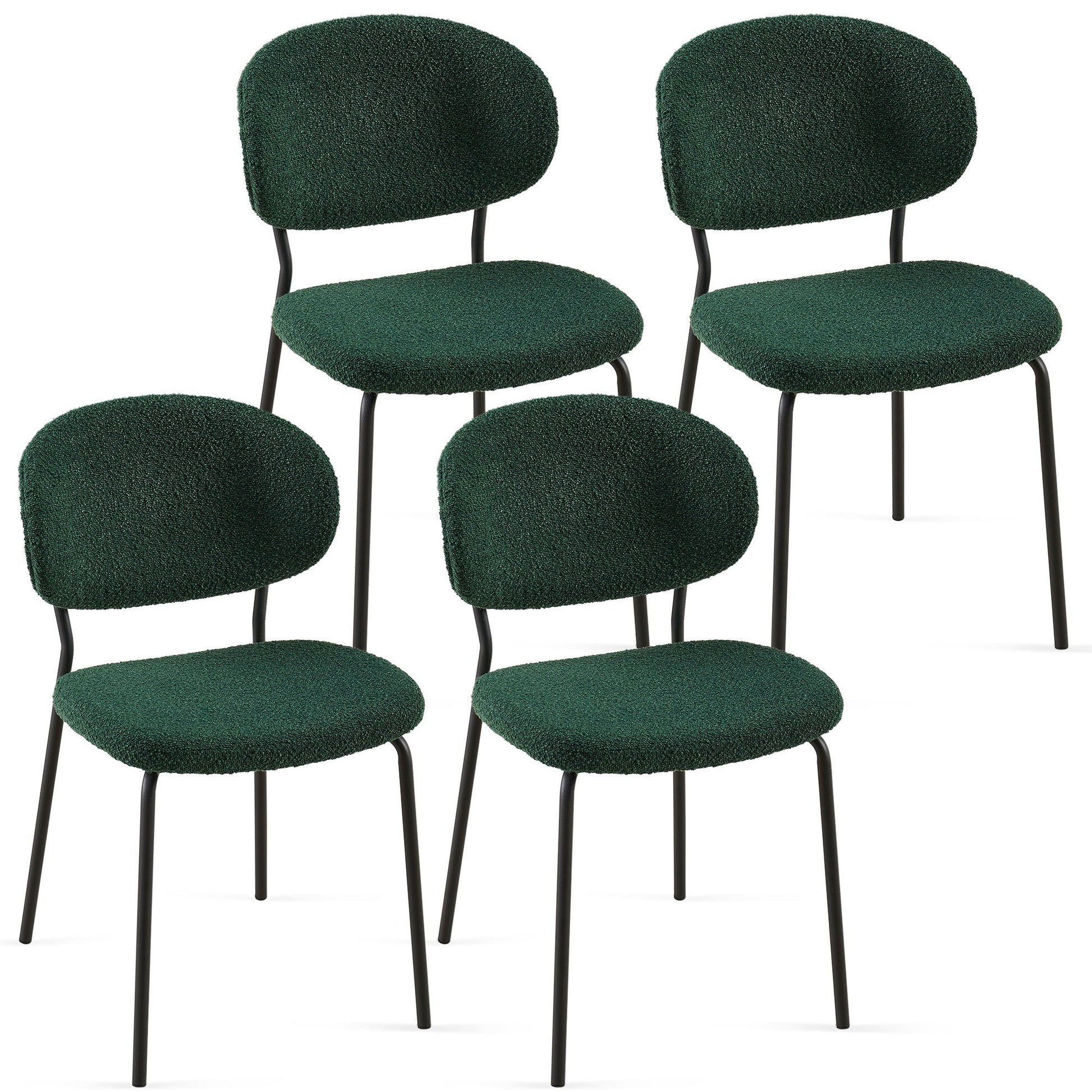 Boucle Dining Chairs, Dining Chairs With Metal Legs For Dining Room, Kitchen, Living Room Home Essentials