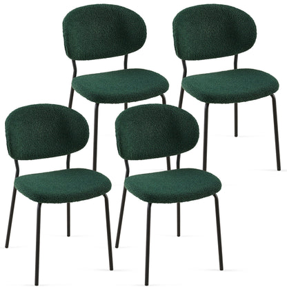 Boucle Dining Chairs, Dining Chairs With Metal Legs For Dining Room, Kitchen, Living Room Home Essentials