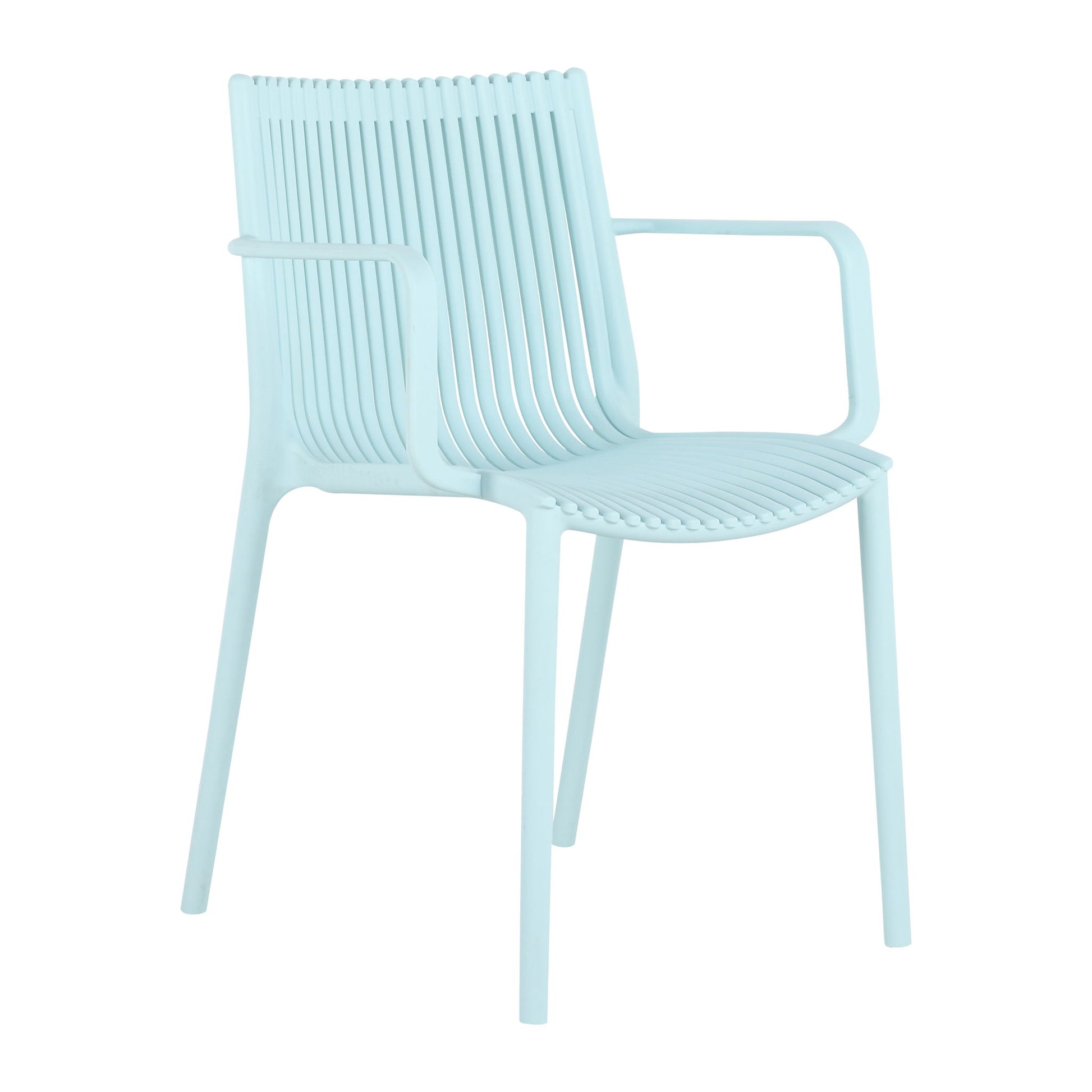 4 Piece Stackable Single Chairs With Vertical Stripe Design For All Weather Home Essentials