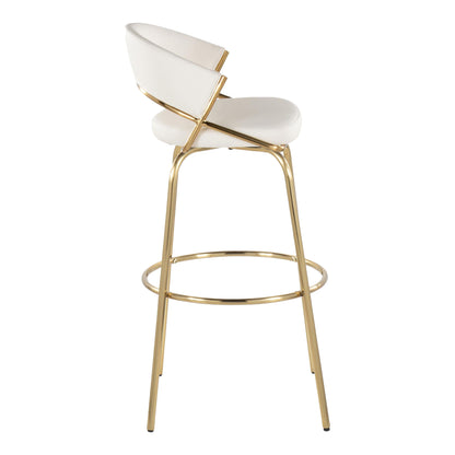 Jie - Fixed Height Contemporary Barstool With Swivel With Round Footrest (Set of 2) Lumi Source
