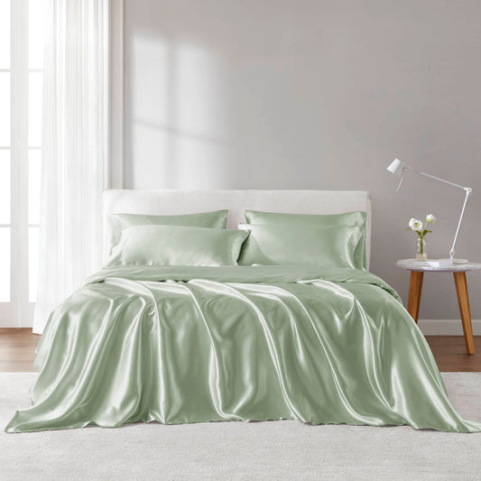 Satin - 6 Piece Full Luxury Sheet Set - Sage Madison Park Essentials