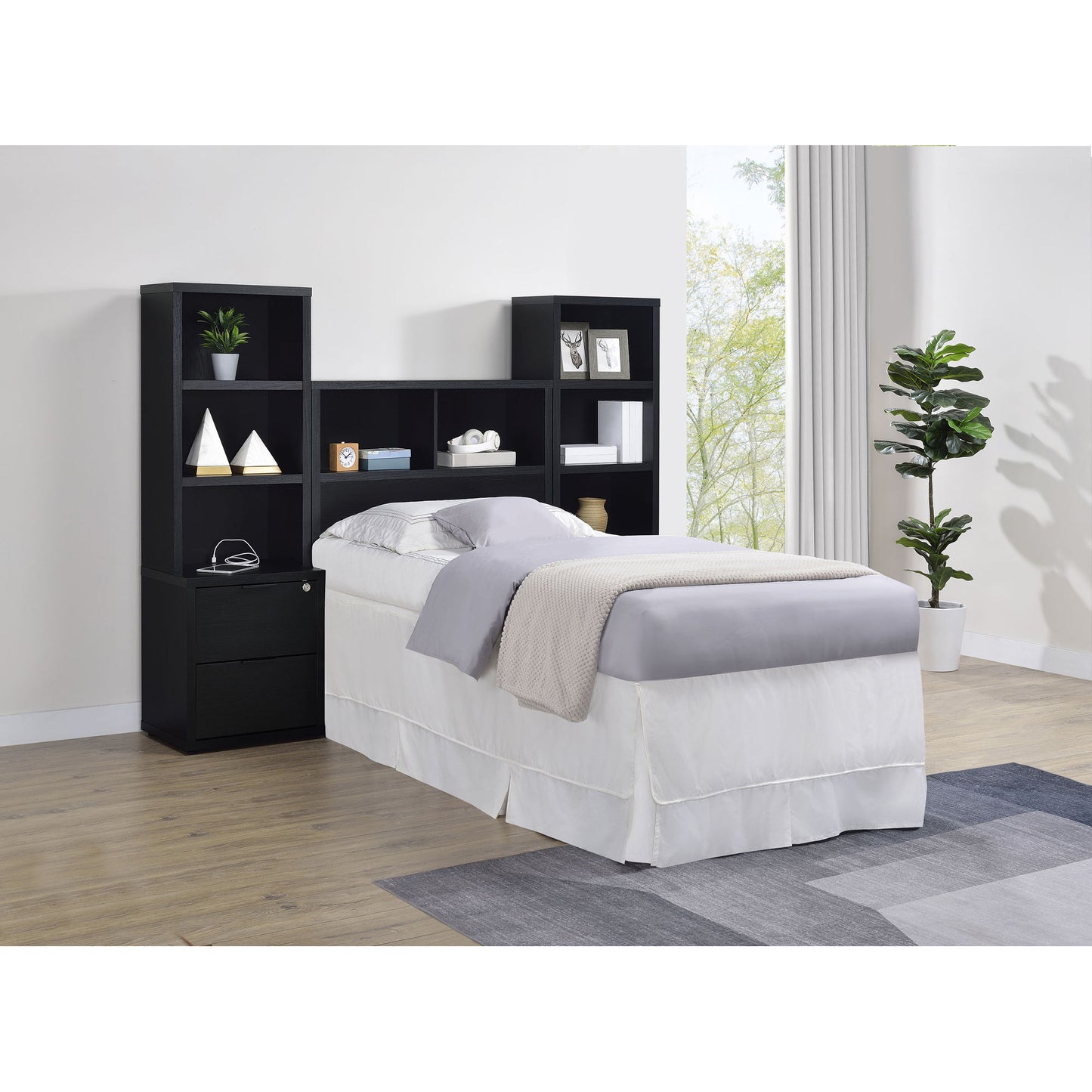 Geary - 3 Piece Bedroom Set With Bookcase Headboard Furniture Max