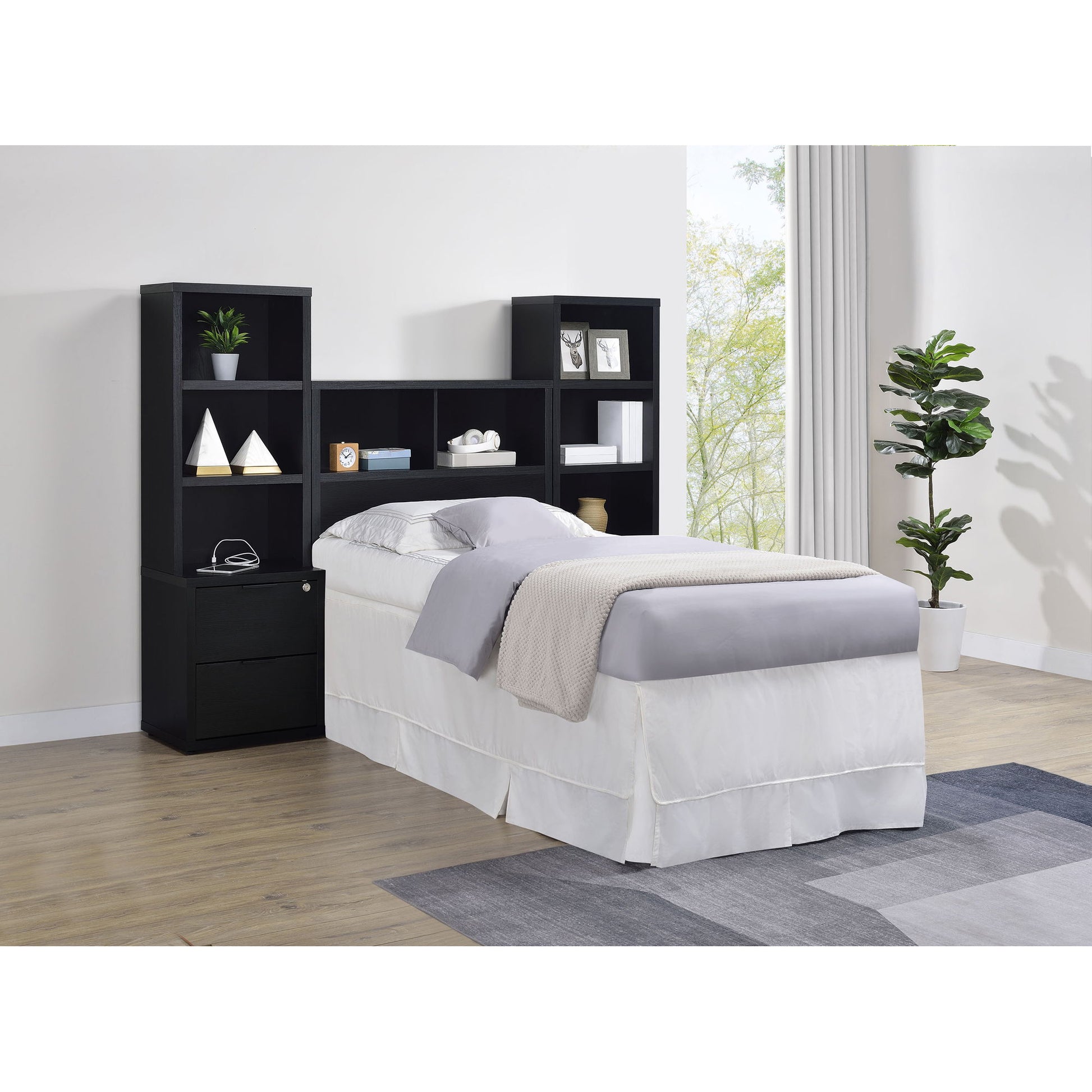 Geary - 3 Piece Bedroom Set With Bookcase Headboard Furniture Max