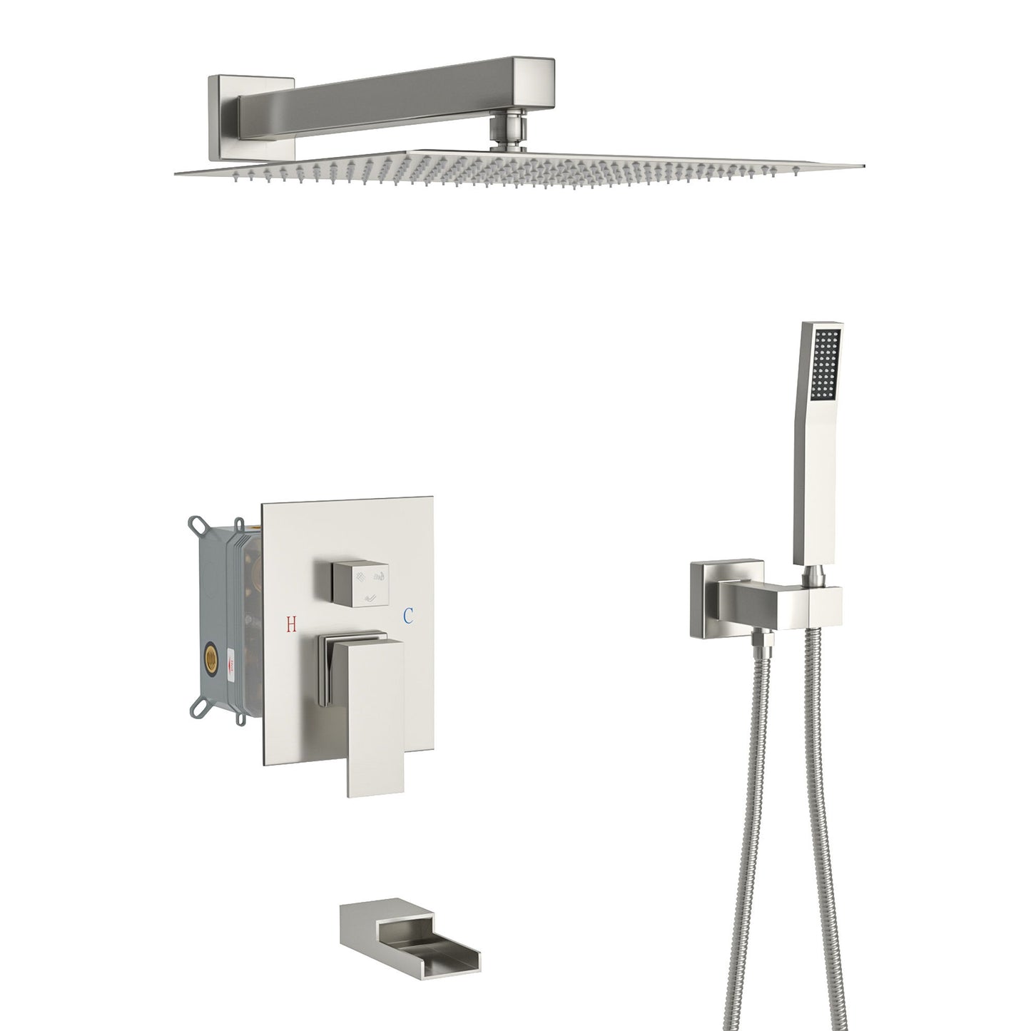 10" Wall Mounted Square Shower System With Rough In Valve Daily Nest