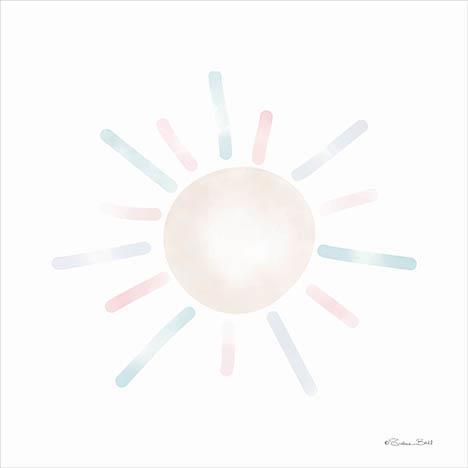 Watercolor Sun By Susan Ball (Framed) - Light Blue