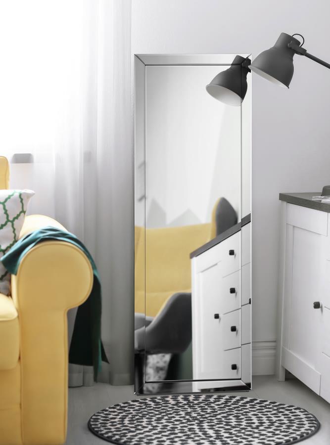 Soline - Framed Standing Floor Mirror - Silver CoasterEveryday