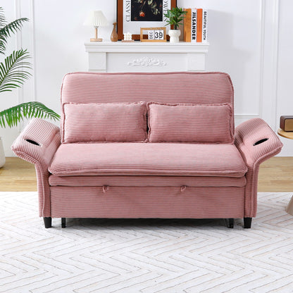 Modern Fabric Multi-Functional Sofa Bed With Adjustable Armrests And Backrests Home Essentials