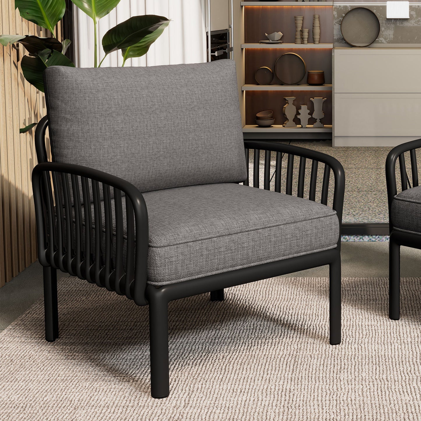 Outdoor Patio Club Chair, Waterproof Thick Cushion Deep Seating Noble House