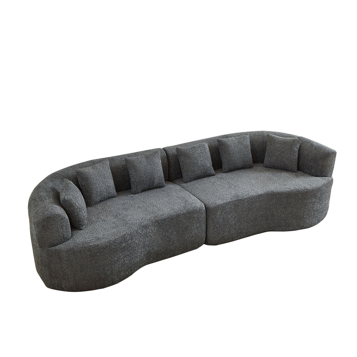 Curved Sectional Sofa With 6 Pillows Home Essentials