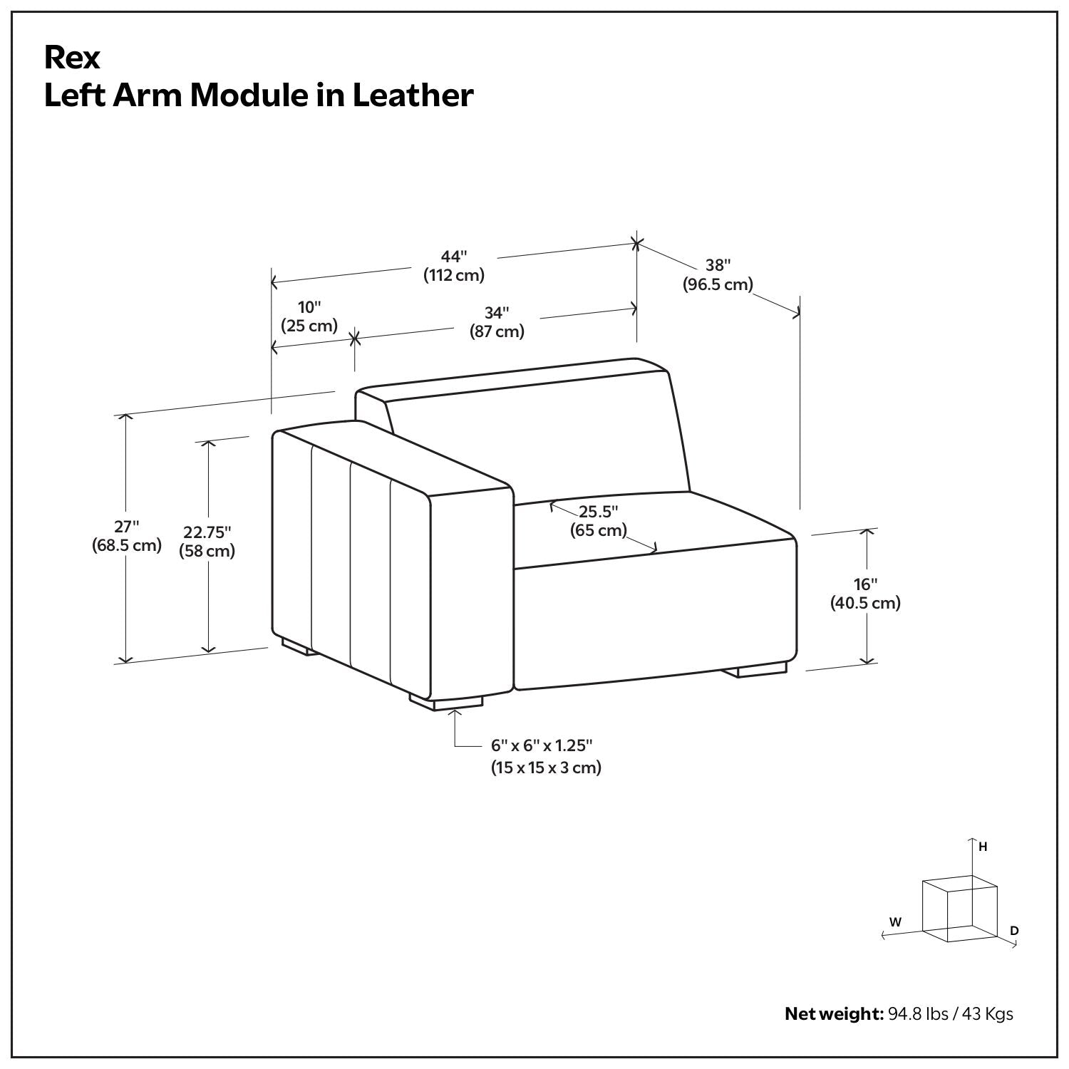 Rex - Sofa Module Simpli-Home