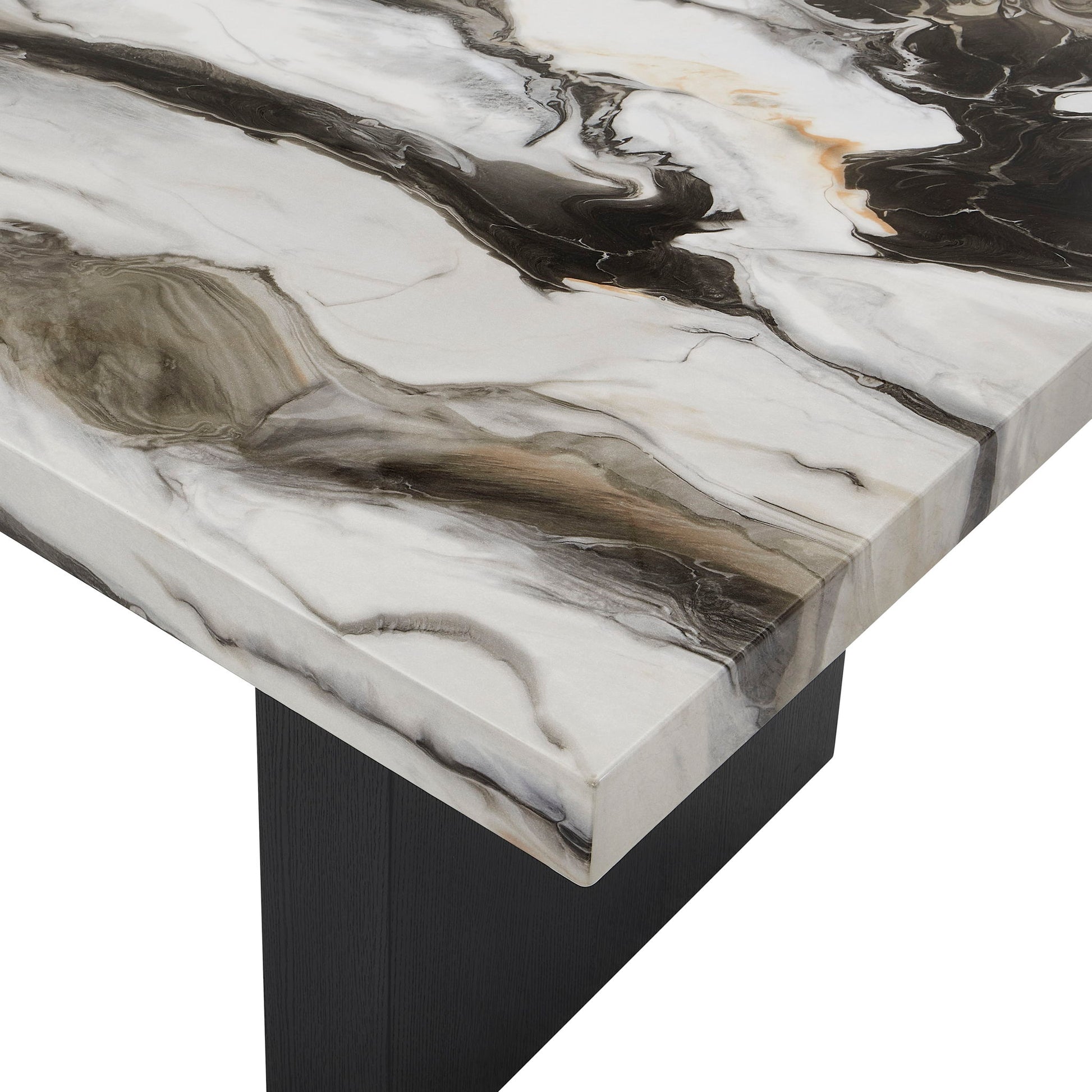 Vega - Faux Marble Dining Table - White / Black Crown Mark