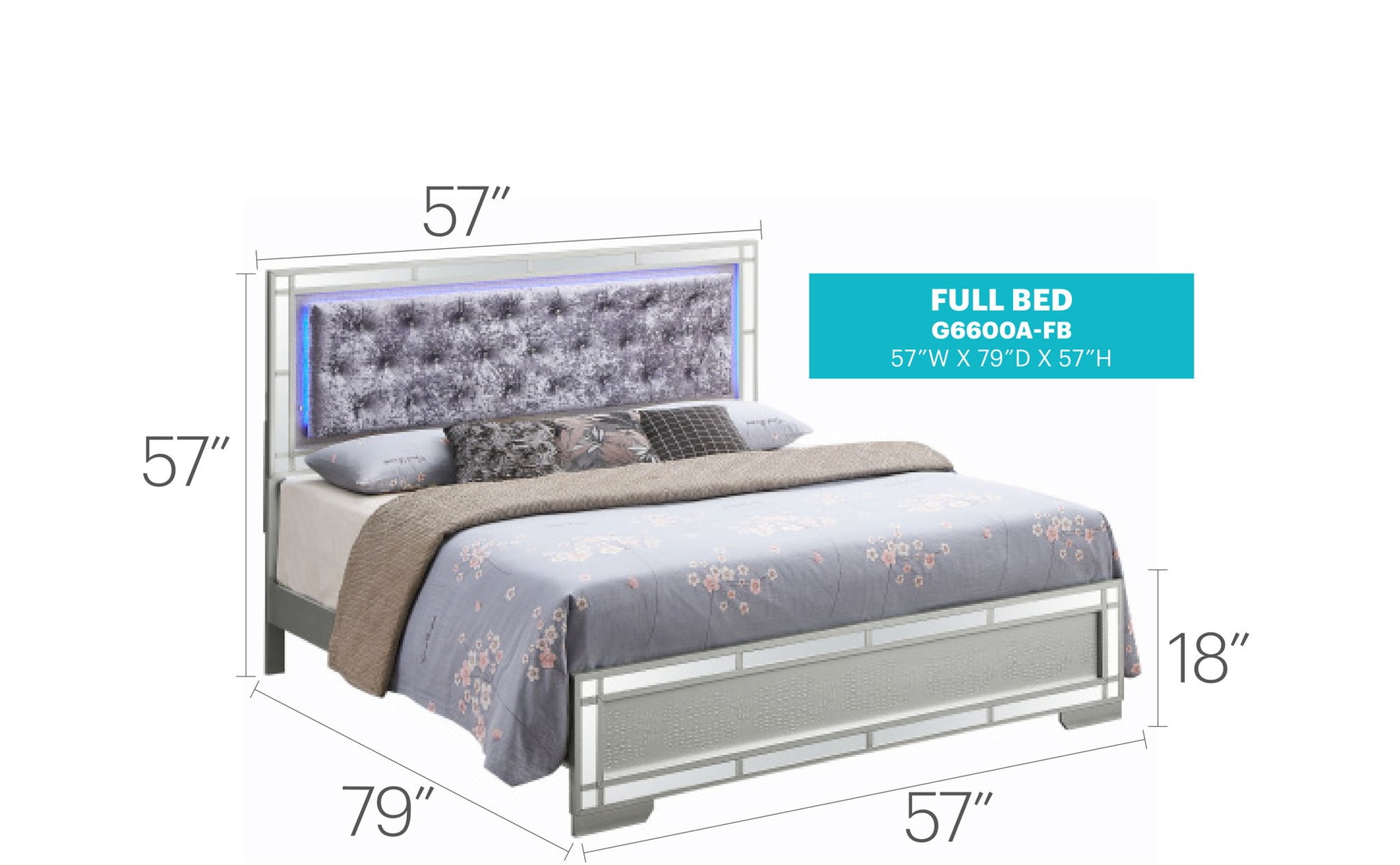 Madison - Upholstered Bed With LED Glory Furniture