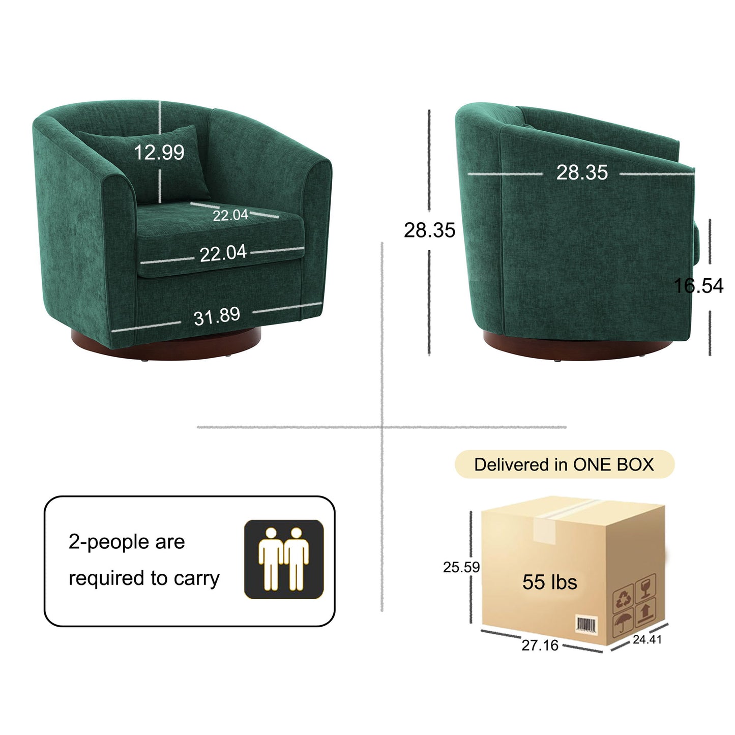 Swivel Accent Chair For Living Room, Sofa Chairs With Base Side For Living Room Home Essentials