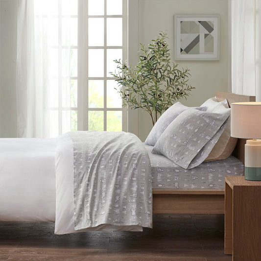 Queen Cozy 100% Printed Sheet Set - Bear True North by Sleep Philosophy