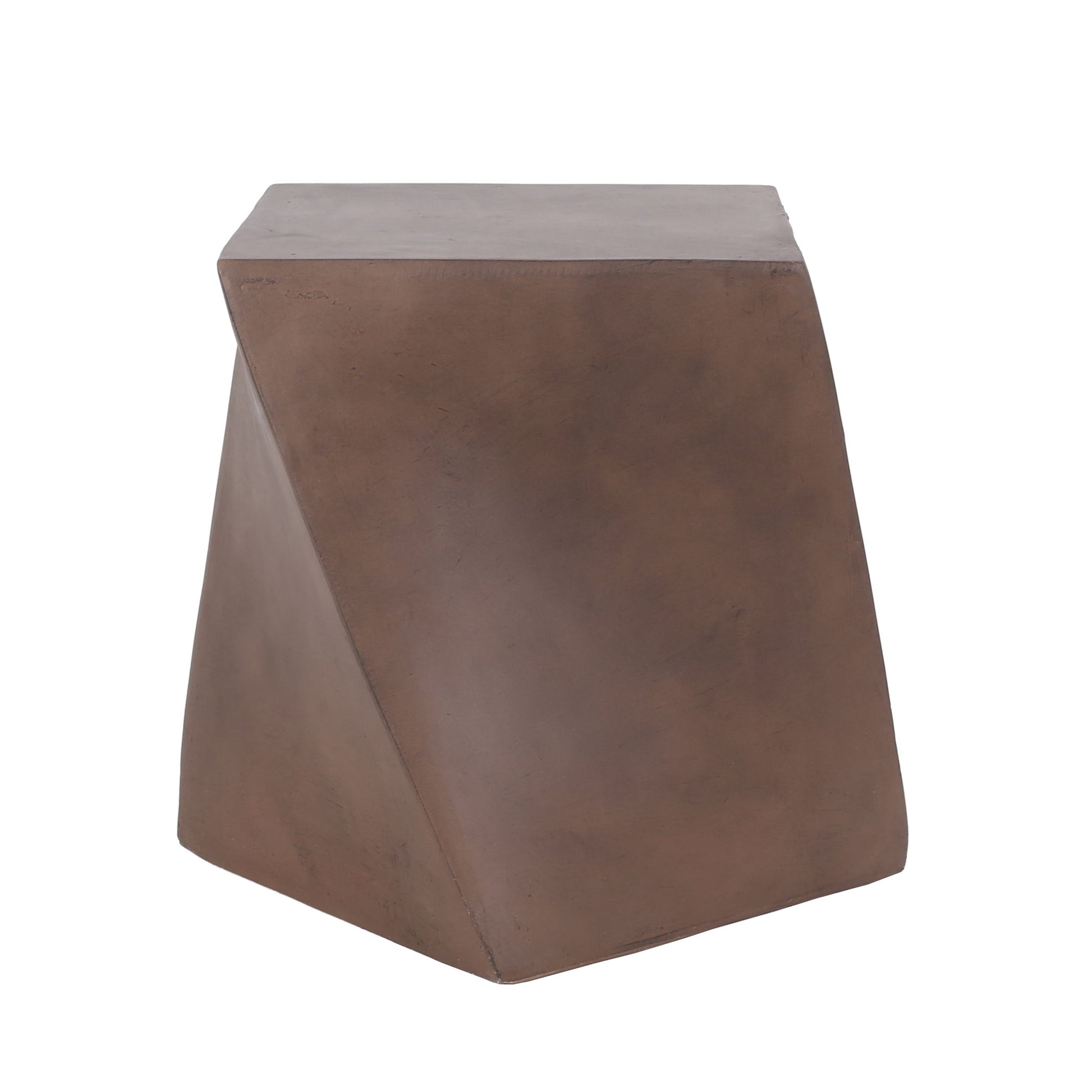 Outdoor Lightweight Concrete Side Table - Brown Noble House