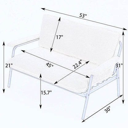 Modern Metal Frame Sofa With Sponge Filling For Compact Spaces And Versatile Use Home Essentials