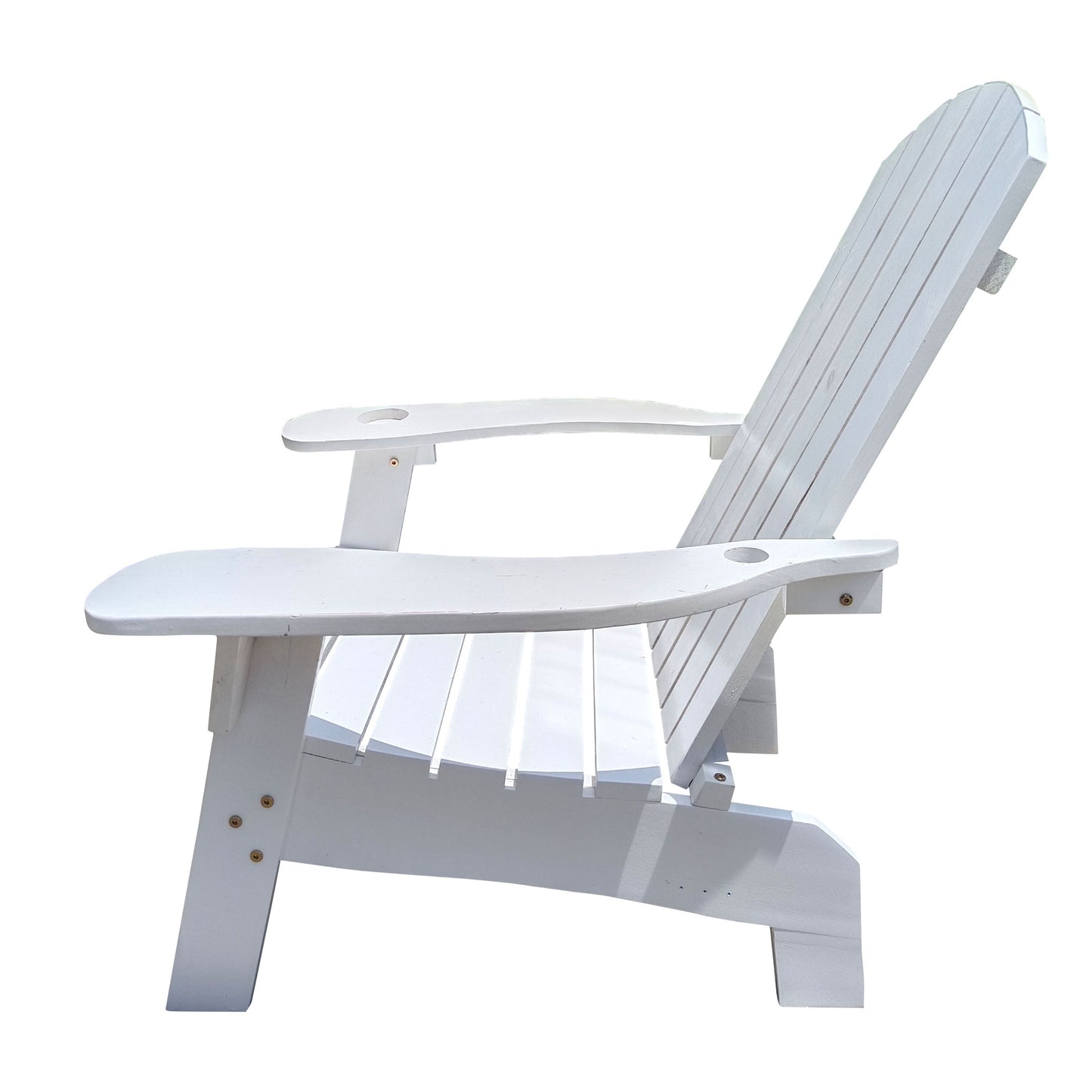 Outdoor Or Indoor Wood Adirondack Chair With An Hole To Hold Umbrella, On The Arm