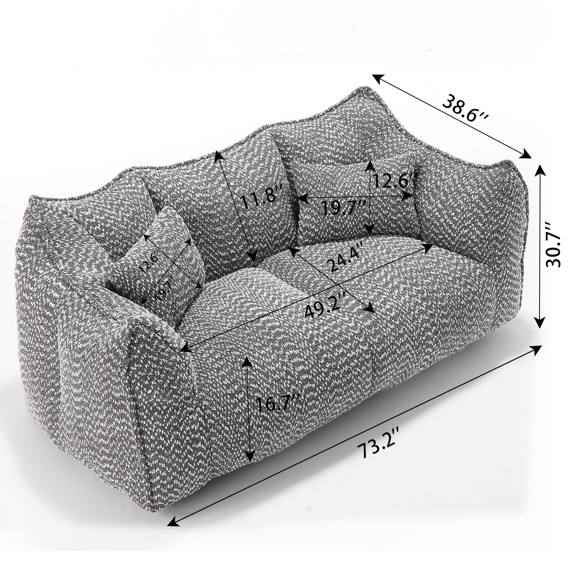 Comfortable Dual Beanbag Chair With High Resilience Foam Core For 2 People Home Essentials