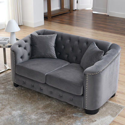 Modern Chesterfield Sofa With Tufted Backrest For Living Room Home Essentials