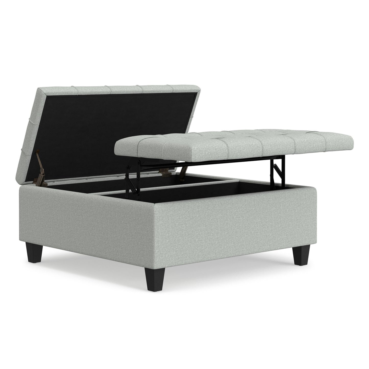Harrison - Coffee Table Storage Ottoman Lift Top - Stone Gray Simpli-Home