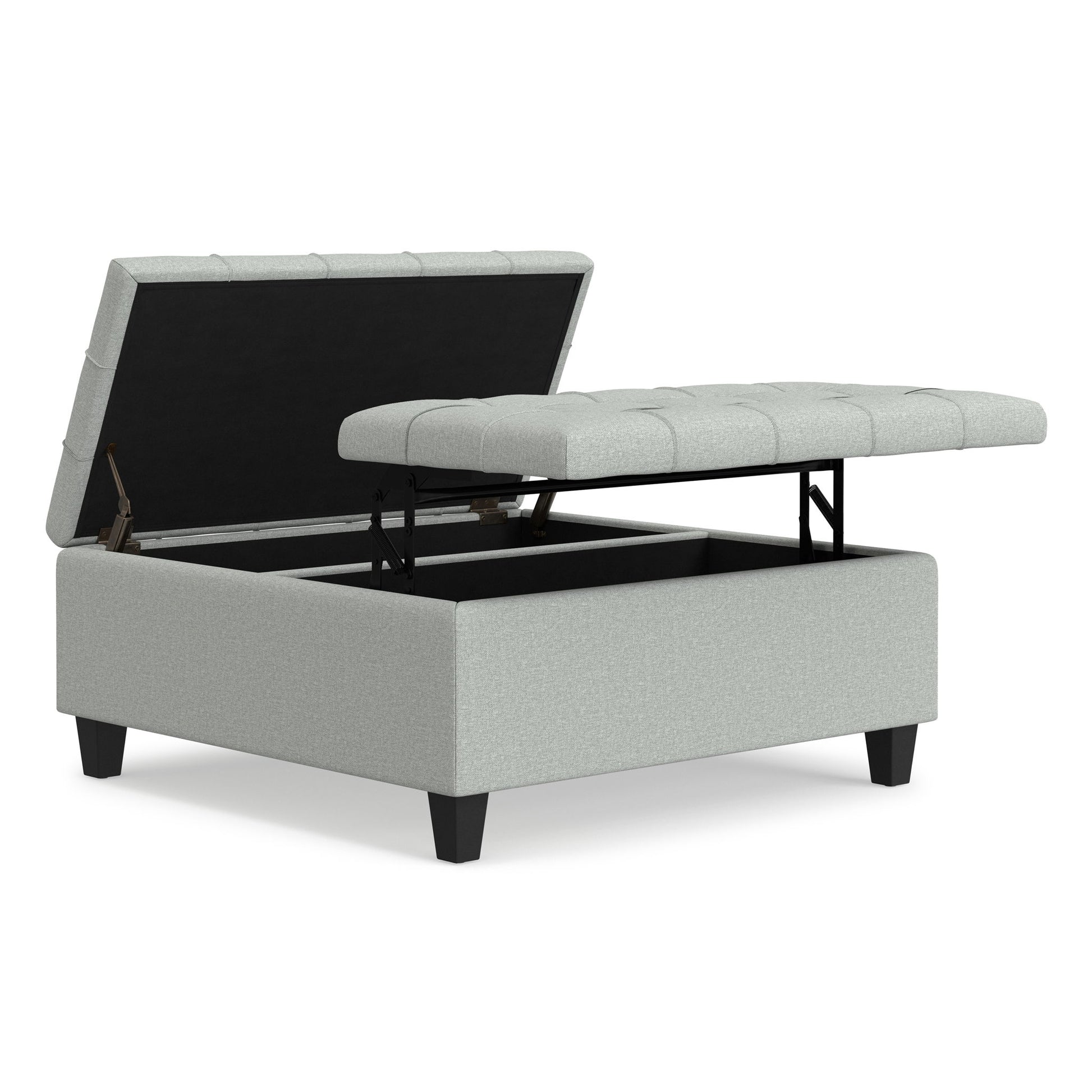 Harrison - Coffee Table Storage Ottoman Lift Top - Stone Gray Simpli-Home