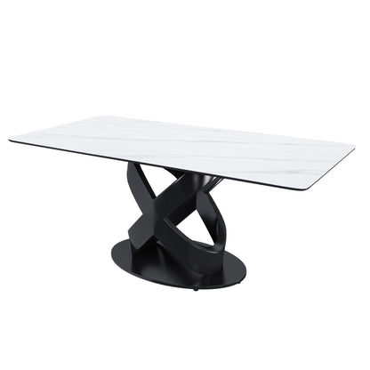 Rectangular Dining Table - Black / White Home Essentials
