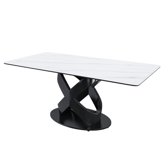 Rectangular Dining Table - Black / White Home Essentials