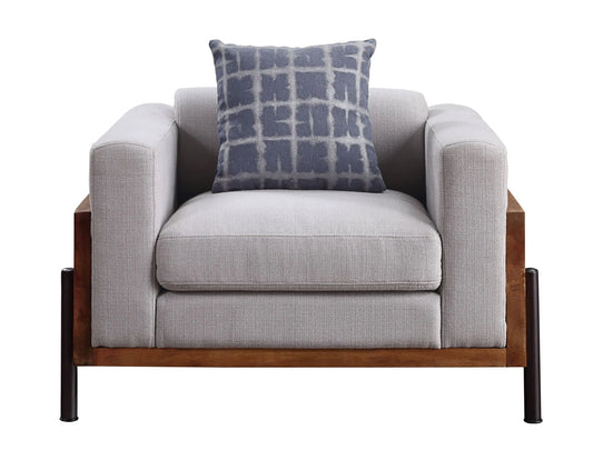 Pelton - Chair With 1 Toss Pillows - Walnut Acme