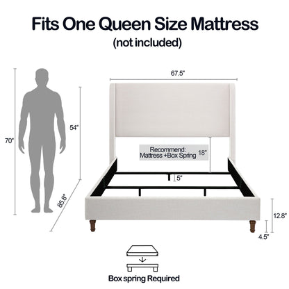 Hayden - Upholstered Wingback Bed With Tall Headboard House & Home Furniture