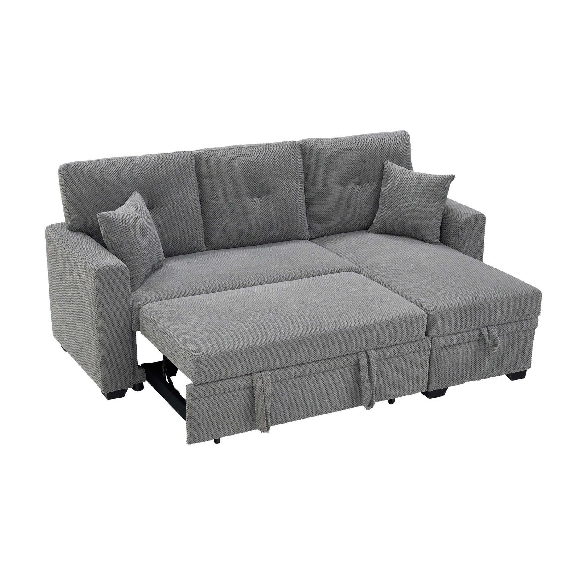 Sleeper Sectional With Pull Out Bed, Reversible Chaise Home Essentials