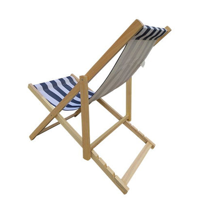 Sling Folding Chaise Lounge Chair - Stripe Blue