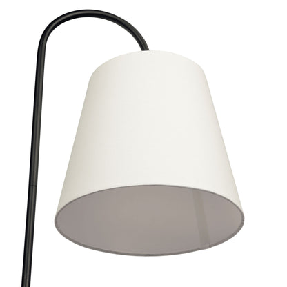 Seoul - Floor Lamp With Rotary Switch Wood Table Base - Black / White Ashcroft Furniture