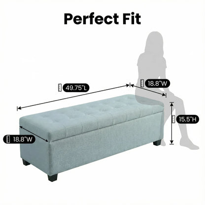 Elegant Tufted Storage Ottoman Bench Home Essentials
