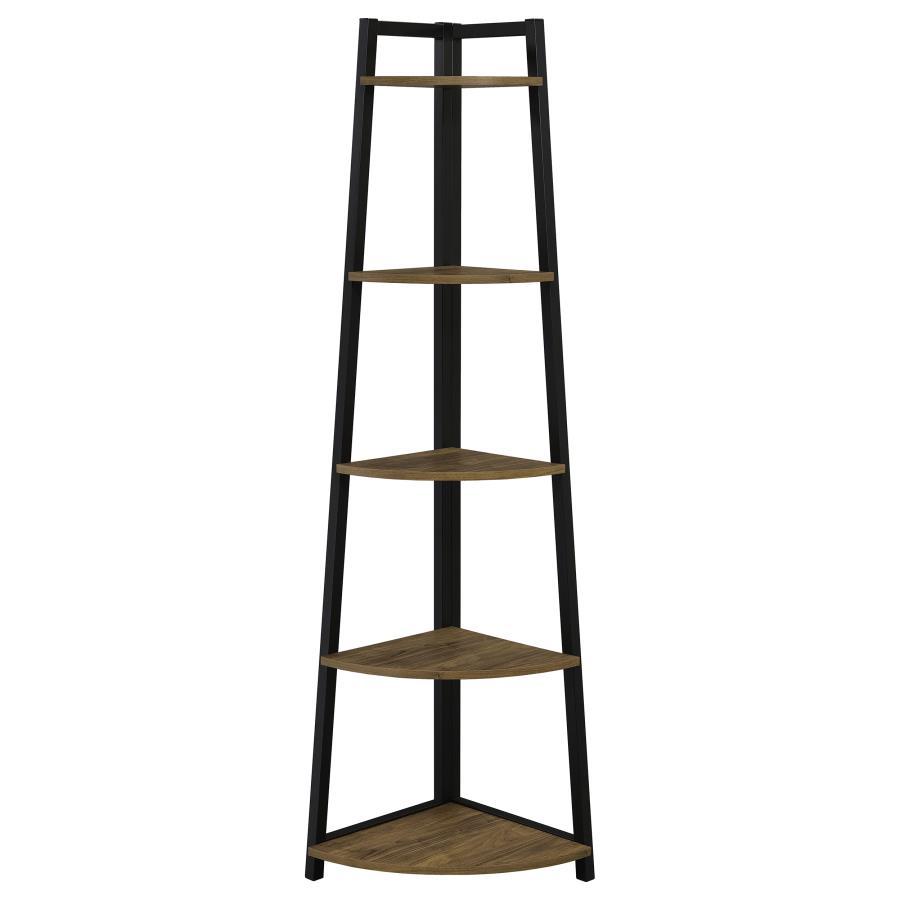 Jacksonville - 5-Shelf Bookshelf - Black And Aged Walnut CoasterEveryday