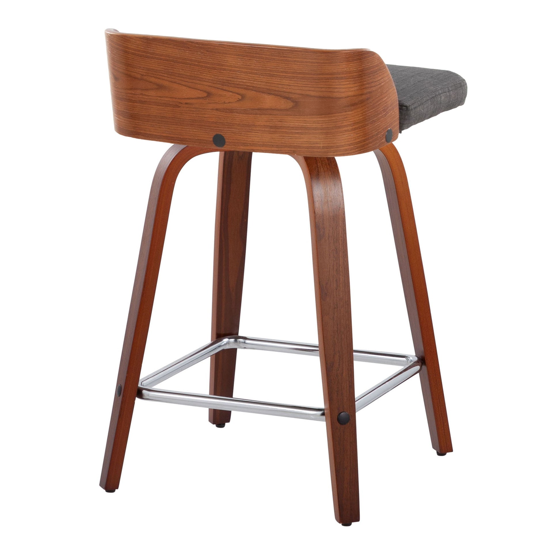 Maya - Mid Century Modern Fixed Height Counter Stool With Swivel With Square Footrest (Set of 2) Lumi Source