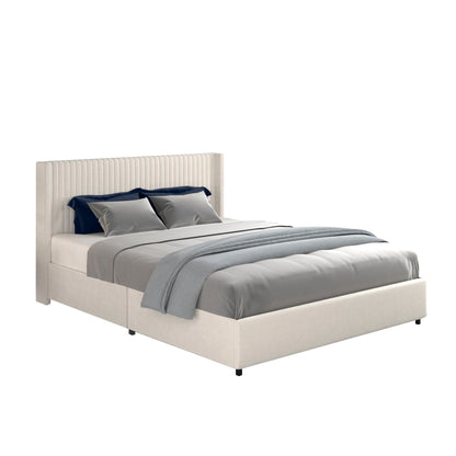 Anna - Upholstered Wingback Platform Bed With Patented 4 Drawers Storage