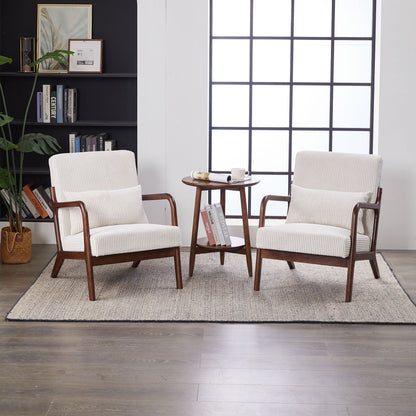 Accent Chair With Pillow And Wood Frame Home Essentials