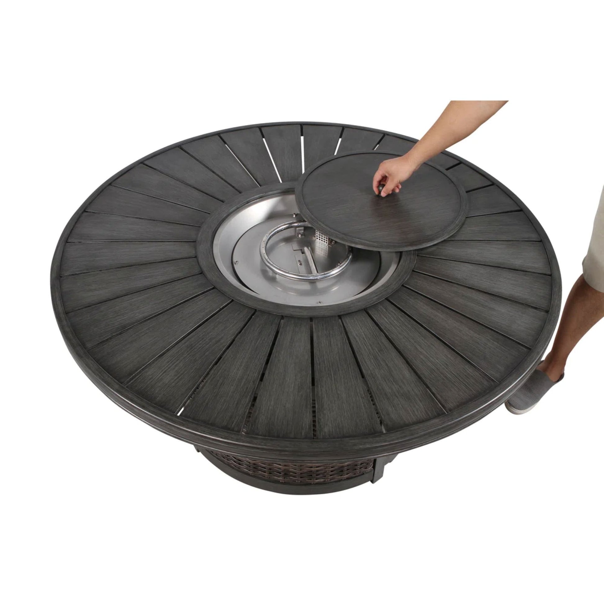Propane Outdoor Fire Pit Table - Brown LSI Patio Furniture